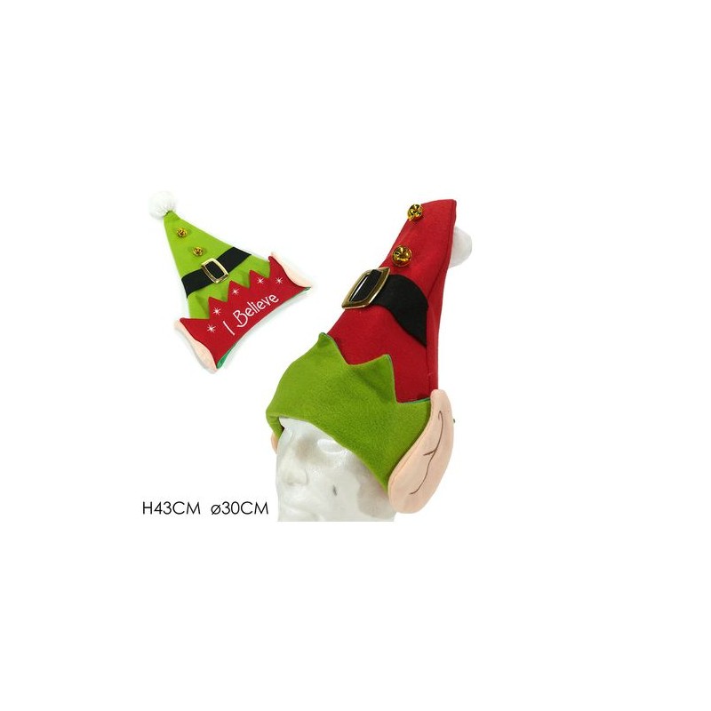 CAPPELLO ELFO 30XH43CM 2ASS. EAN 8015361108298 INGROSSO CAPPELLI NATALIZI