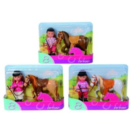 EVI CON PONY 22.5X16X5CM EAN  INGROSSO BAMBOLE ECONOMICHE