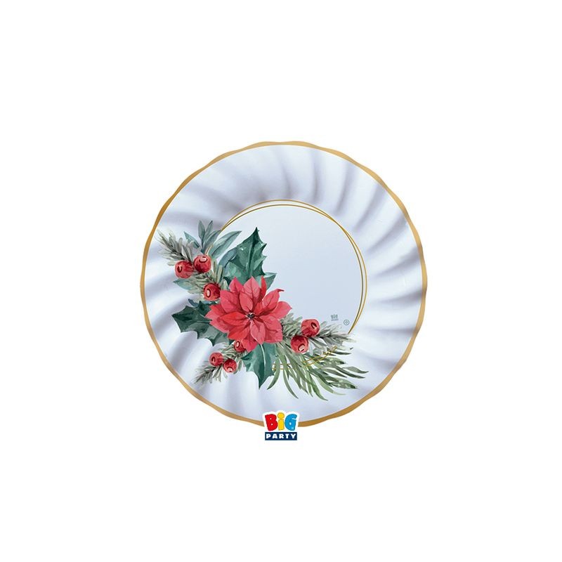 PIATTI CM.20 PZ.8 CHIC POINSETTIA EAN 8020834754551 INGROSSO PIATTI NATALIZI