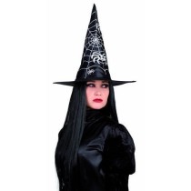 INGROSSO CAPPELLO STREGA NERO C/STAMPA RAGNATELA