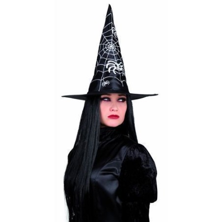 INGROSSO CAPPELLO STREGA NERO C/STAMPA RAGNATELA