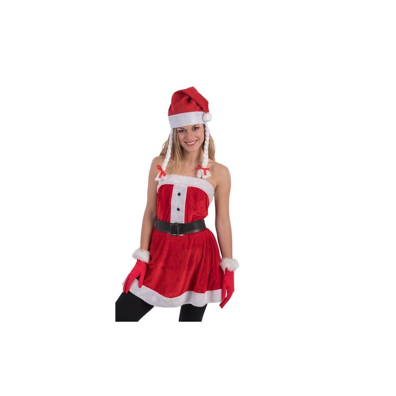 CAPPUCCIO BABBO NATALE IN PANNO C/TRECCE EAN 8004761097257 INGROSSO COSTUME BABBO NATALE ADULTI
