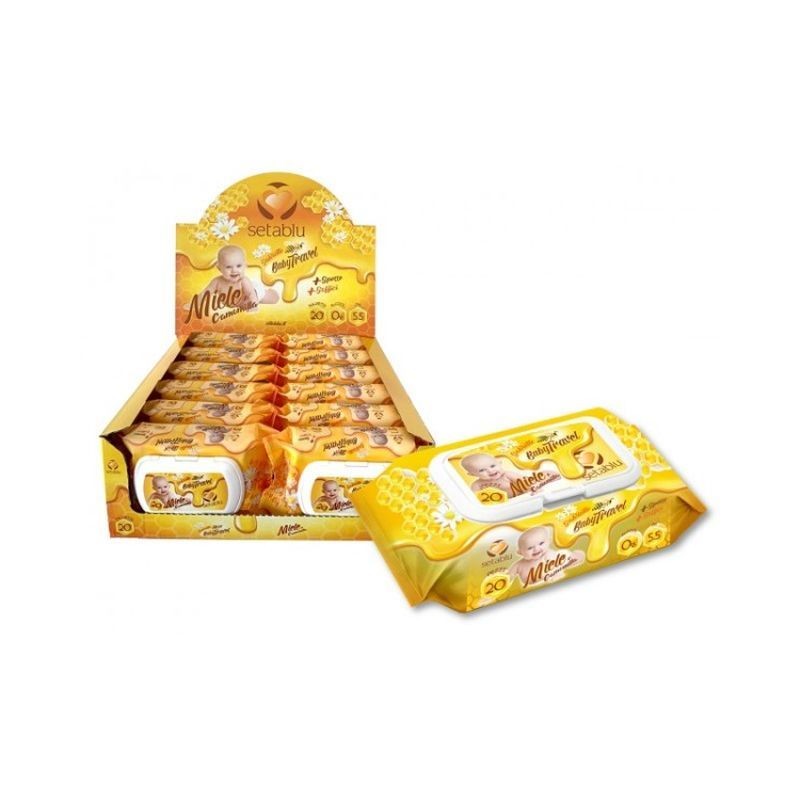 SALVIETTE BABY TRAVEL MIELE/CAMOM. 20PZ EAN 8050847578790 INGROSSO SALVIETTE