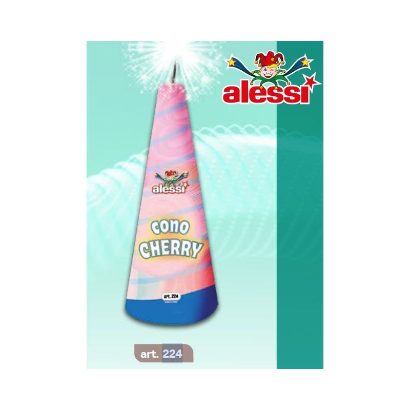 CONO VULCANO CHERRY H.18CM 2PZ 40 SECOND EAN 8022349002240 INGROSSO VULCANI FUOCHI D'ARTIFICIO