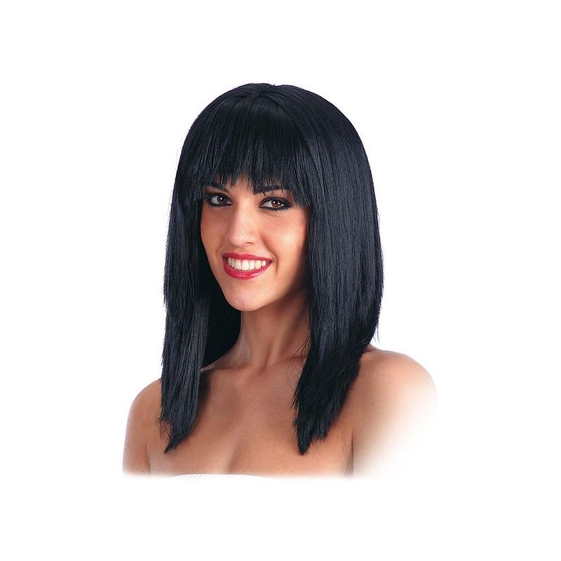 PARRUCCA LISCIA NERA C/FRANGIA EAN 8004761025663 INGROSSO PARRUCCHE E BARBE DI CARNEVALE