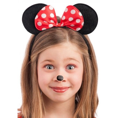 CERCHIETTO TOPOLINA C/ FIOCCO A POIS IN EAN  INGROSSO CAPPELLI E CERCHIETTI DI CARNEVALE