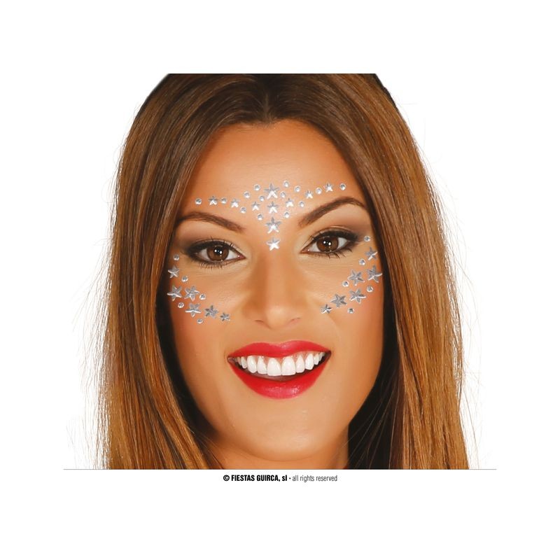 STELLE ADESIVE FACCIA GIOIELLI EAN 8434077158319 INGROSSO TRUCCHI DI CARNEVALE