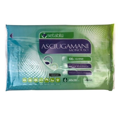 ASCIUGAMANI MONOUSO 60X38 6PZ EAN 8050847576659 INGROSSO SALVIETTE