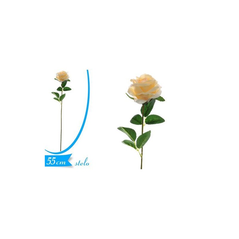 ROSA 860003 GIALLA EAN 8055329257446 INGROSSO FIORI FINTI D'ARREDO