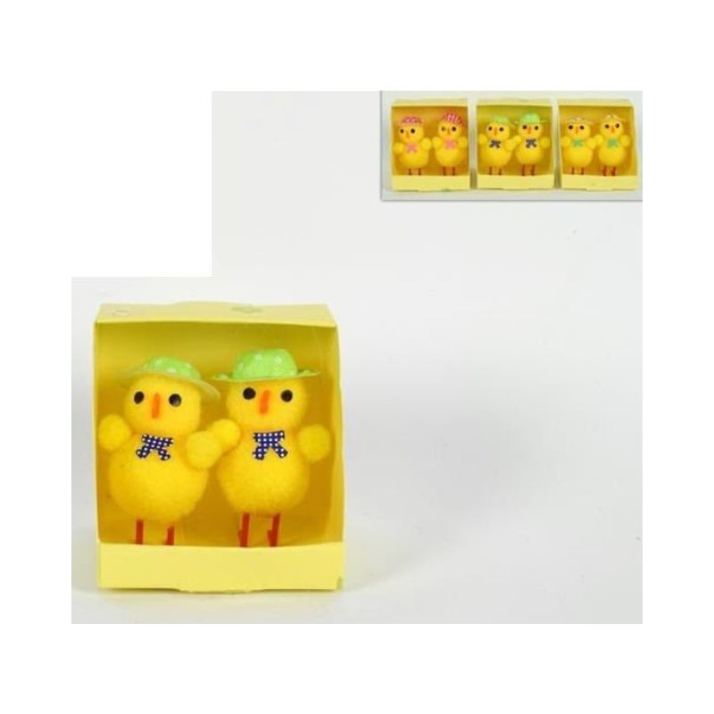 COPPIA PULCINI C/CAPPELLO EAN 8033113945670 INGROSSO DECORAZIONI PER PASQUA