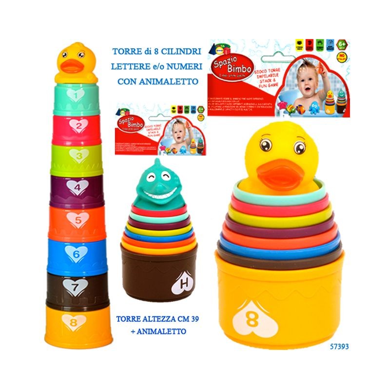 BUSTA GIOCO TORRE C/ANIMAL. SPAZIO BIMBO EAN 8057438023042 INGROSSO GIOCHI PRIMA INFANZIA