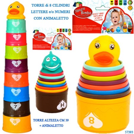 BUSTA GIOCO TORRE C/ANIMAL. SPAZIO BIMBO EAN 8057438023042 INGROSSO GIOCHI PRIMA INFANZIA