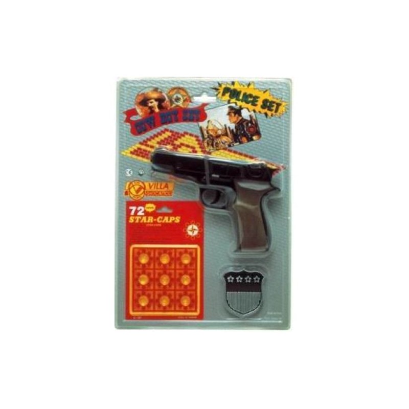 PISTOLA PANTHER BLACK 8 SHOTS BLISTER EAN 8006812012516 INGROSSO PISTOLE GIOCATTOLO