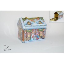 INGROSSO CASETTA LATTA NATALIZIA 15CM TY1028H