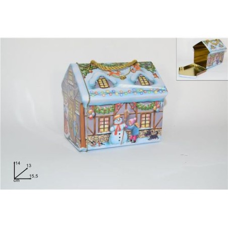 INGROSSO CASETTA LATTA NATALIZIA 15CM TY1028H