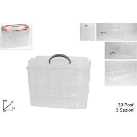 INGROSSO CASSETTIERA MULTIUSO 3SEZIONI 19X17X26CM