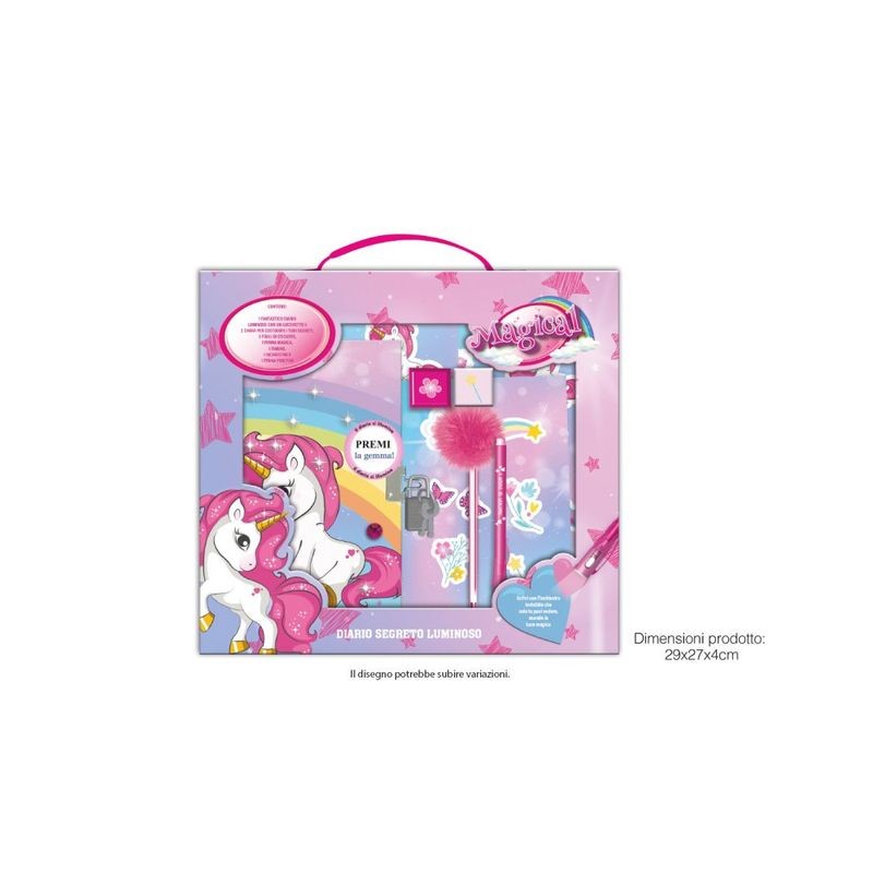 DIARIO SEGRETO LUMINOSO UNICORNO EAN 8032780727275 INGROSSO DIARI SEGRETI