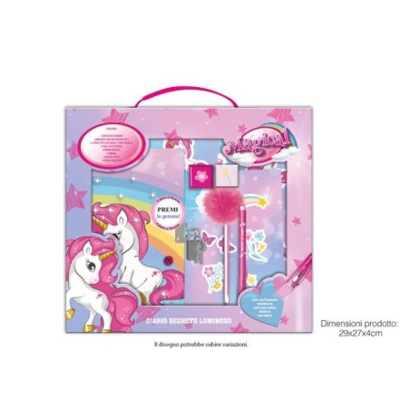 DIARIO SEGRETO LUMINOSO UNICORNO EAN 8032780727275 INGROSSO DIARI SEGRETI