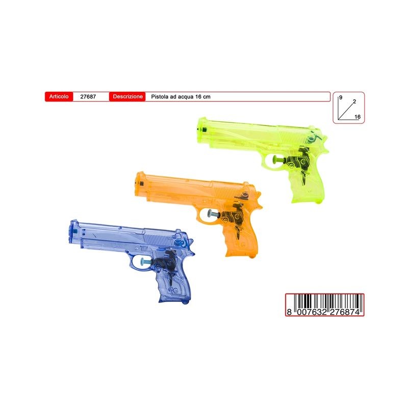 PISTOLA ACQUA 17CM EAN  INGROSSO PISTOLE ACQUA E SPRUZZATORI