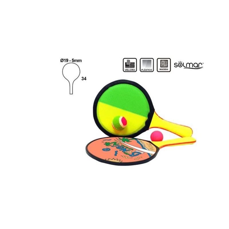 SET RACCHETTONI VELCRO D.19X34/0.5CM. G EAN 8430373161558 INGROSSO GIOCHI MARE