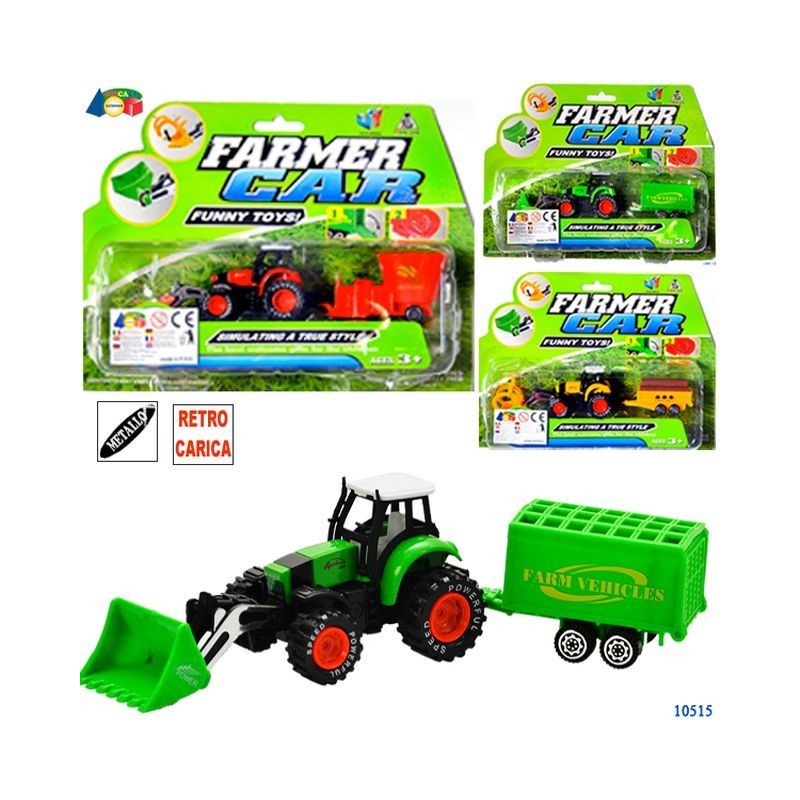 SET TRATTOREPALA RIMORCHIO RETRORICARICA EAN 8057438024230 INGROSSO GIOCHI DA EDICOLA