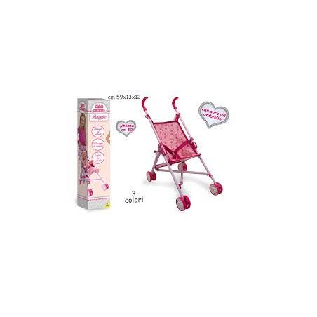 PASSEGGINO AD OMBRELLO 3 COLORI EAN  INGROSSO ACCESSORI PER BAMBOLE
