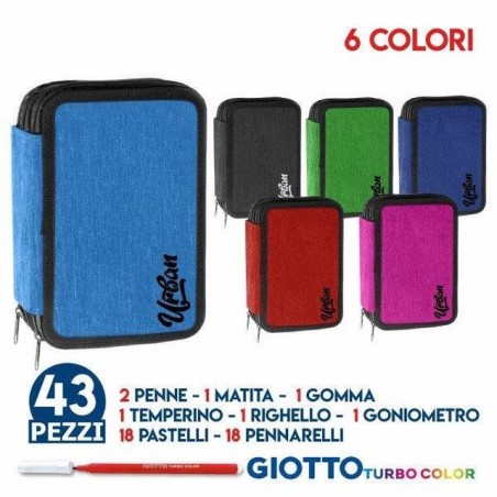 ASTUCCIO TRIPLO 18+18 URBAN 6 COLORI EAN 8023650998192 INGROSSO ASTUCCI SCUOLA