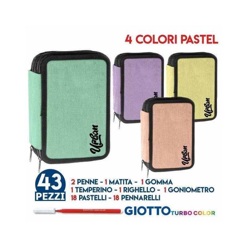 ASTUCCIO TRIPLO 18+18 URBAN BS 4 COLORI EAN 8023650033688 INGROSSO ASTUCCI SCUOLA