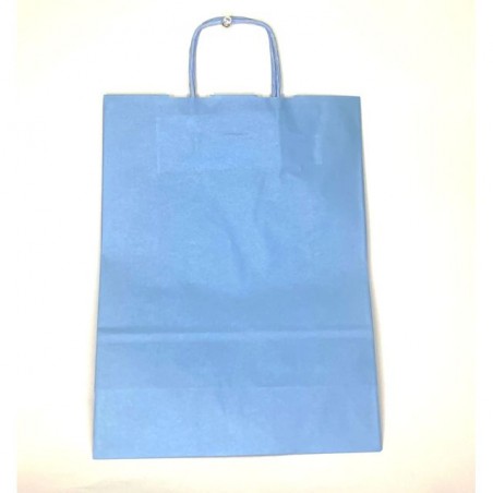 SHOPPER CARTA 24X31 AZZURRO C.25 EAN 8010598622234 INGROSSO SACCHETTI E SHOPPER REGALO