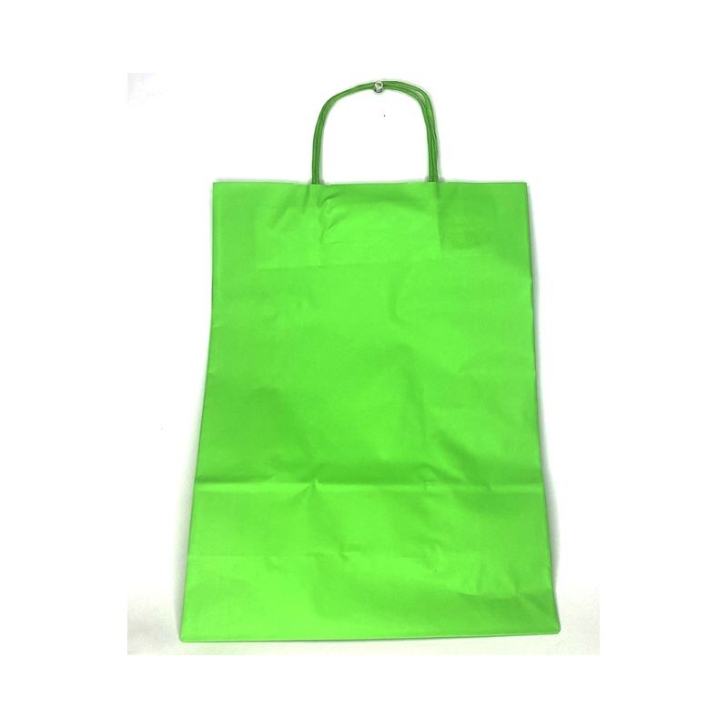 SHOPPER CARTA 27X36 VERDE C.25 EAN 8010598626300 INGROSSO SACCHETTI E SHOPPER REGALO