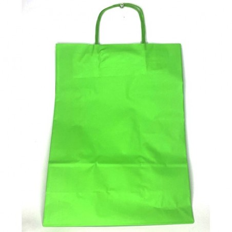 SHOPPER CARTA 27X36 VERDE C.25 EAN 8010598626300 INGROSSO SACCHETTI E SHOPPER REGALO