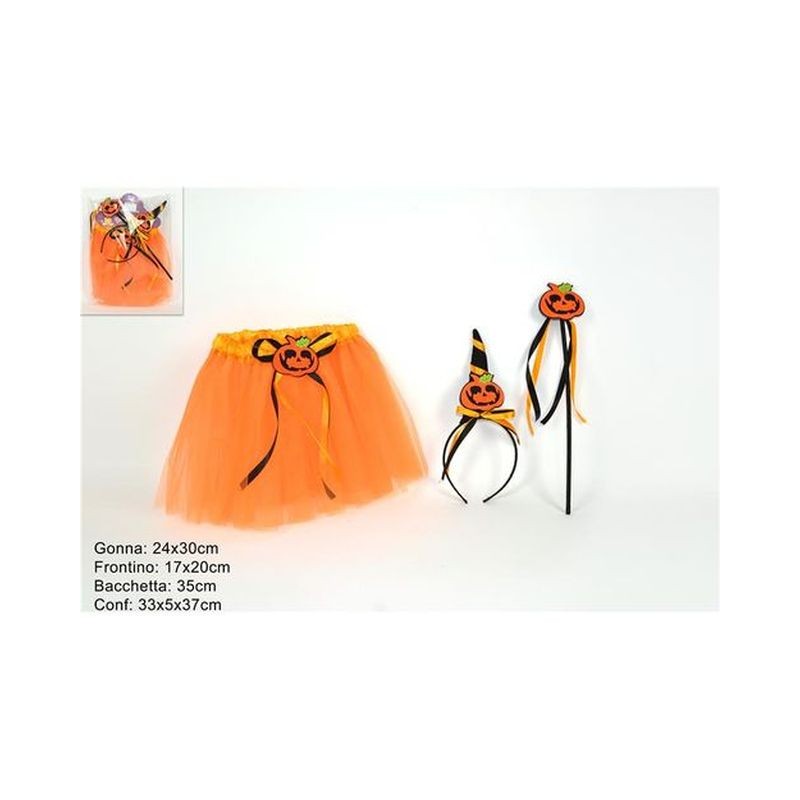 GONNA HALLOWEEN C/FRONTINO E BACCHETTE EAN 8053482022314 INGROSSO SET TRAVESTIMENTI HALLOWEEN