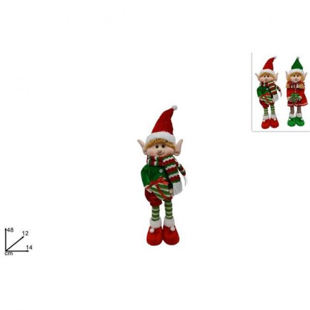 ELFO UOMO/DONNA CON DONO 2 ASS. EAN 8053482199214 INGROSSO PUPAZZI E GNOMI NATALIZI