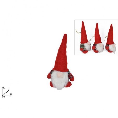 BABBO NATALE NORDICO 20CM SCOZZESE 3ASS.