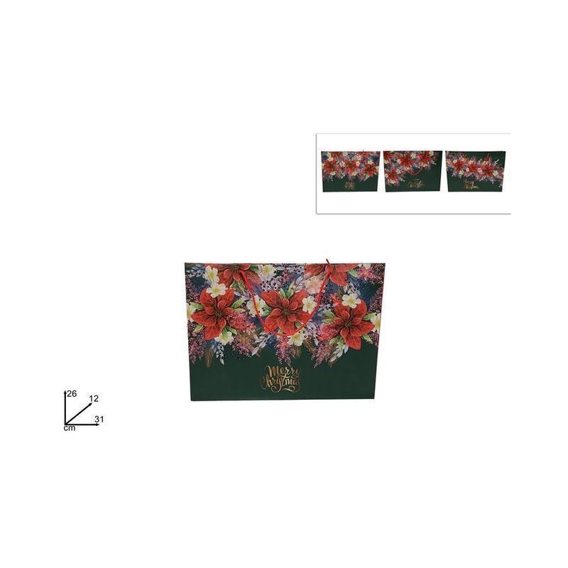 BUSTA REGALO STELLA DI NATALE 45.5X33X12 EAN 8053482201498 INGROSSO SACCHETTI E SHOPPER NATALIZI