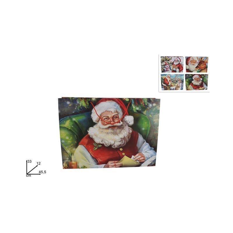 BUSTA REGALO BABBO NATALE 45,5X33X12CM EAN 8033113625305 INGROSSO SACCHETTI E SHOPPER NATALIZI