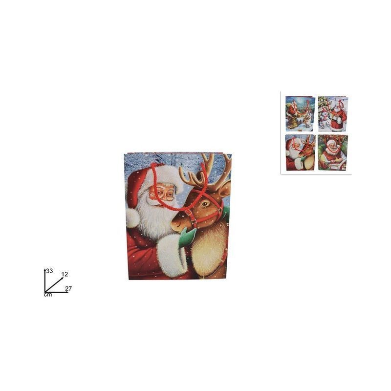 BUSTA REGALO BABBO NAT CLAS. 27X33X12 AS EAN 8033113625220 INGROSSO SACCHETTI E SHOPPER NATALIZI