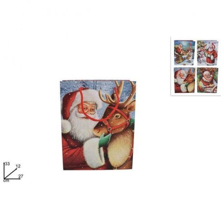 BUSTA REGALO BABBO NAT CLAS. 27X33X12 AS EAN 8033113625220 INGROSSO SACCHETTI E SHOPPER NATALIZI