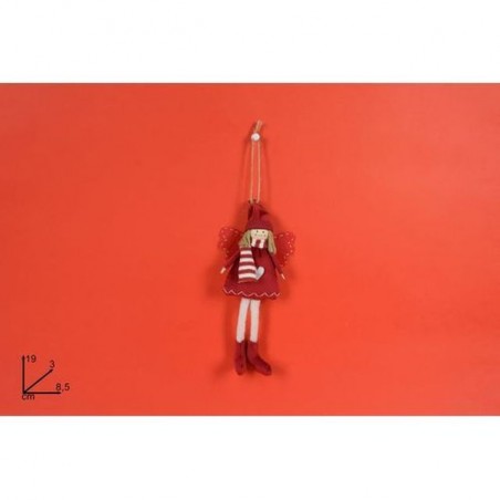 APPENDINO ANGELO IN VELLUTO ROSSO EAN 8033113985775 INGROSSO APPENDINI NATALIZI