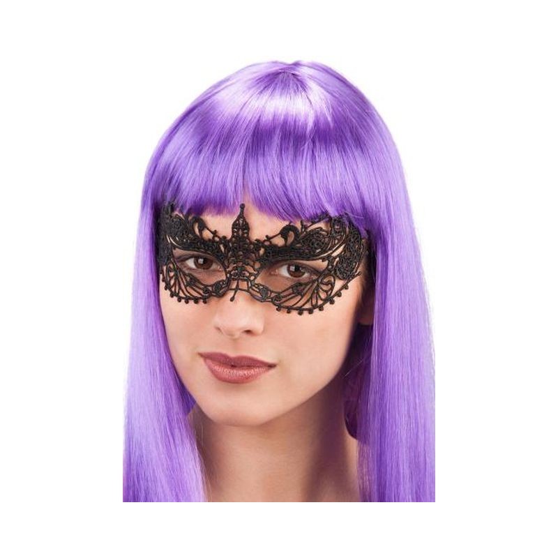 FARFALLA NERA IN TESSUTO MACRAME IN BUS EAN  INGROSSO MASCHERE DI HALLOWEEN