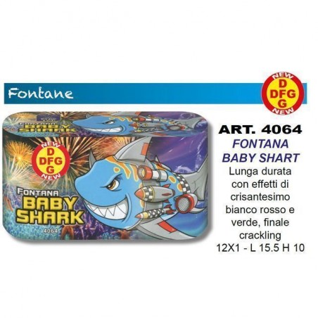 FONTANA BABY SHARK CM.10X15,5 PZ.1 C.12 EAN 6067078112244 INGROSSO FONTANE FUOCHI D'ARTIFICIO