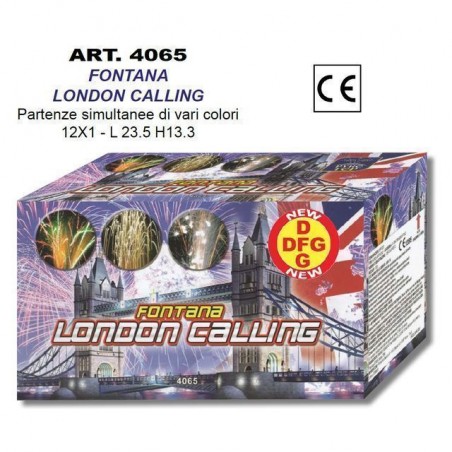 FONTANA LONDON CALLING CM.13,3X23,5 C.12 EAN 6067079674338 INGROSSO FONTANE FUOCHI D'ARTIFICIO