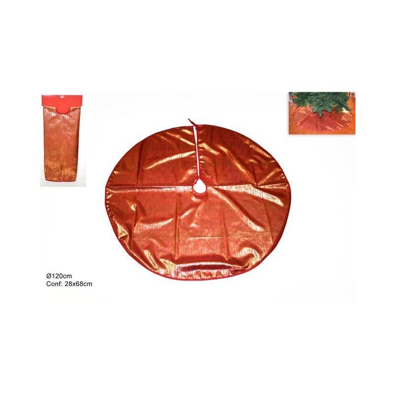 TAPPETO ALBERO 120 CM ROSSO C/FILO ORO EAN 8033113796326 INGROSSO ALBERI DI NATALE