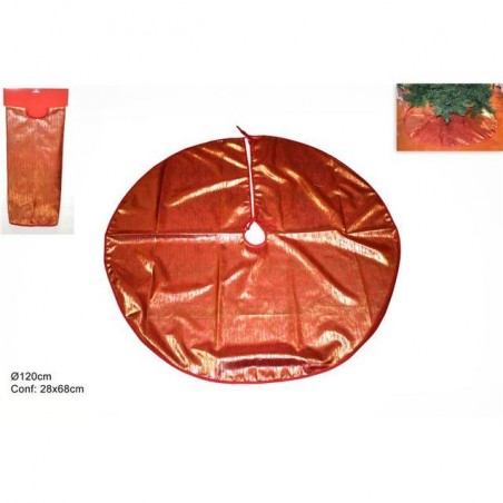 TAPPETO ALBERO 120 CM ROSSO C/FILO ORO EAN 8033113796326 INGROSSO ALBERI DI NATALE