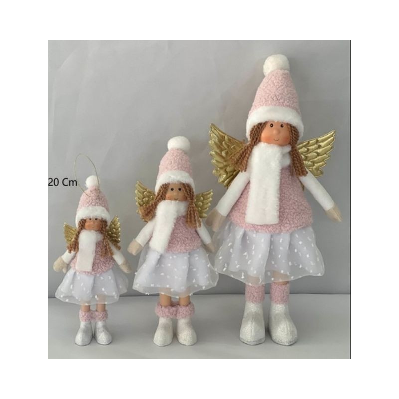 ANGIOLETTO LOVELY ROSA CM. 20 EAN 8023650049290 INGROSSO PUPAZZI E GNOMI NATALIZI