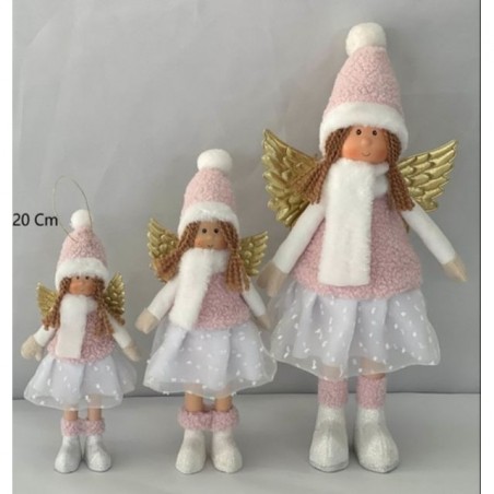 ANGIOLETTO LOVELY ROSA CM. 20 EAN 8023650049290 INGROSSO PUPAZZI E GNOMI NATALIZI