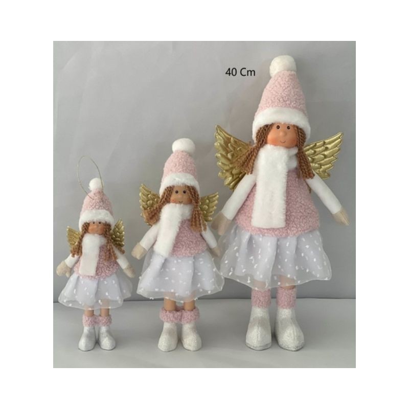 ANGIOLETTO LOVELY ROSA CM. 40 EAN 8023650049351 INGROSSO PUPAZZI E GNOMI NATALIZI