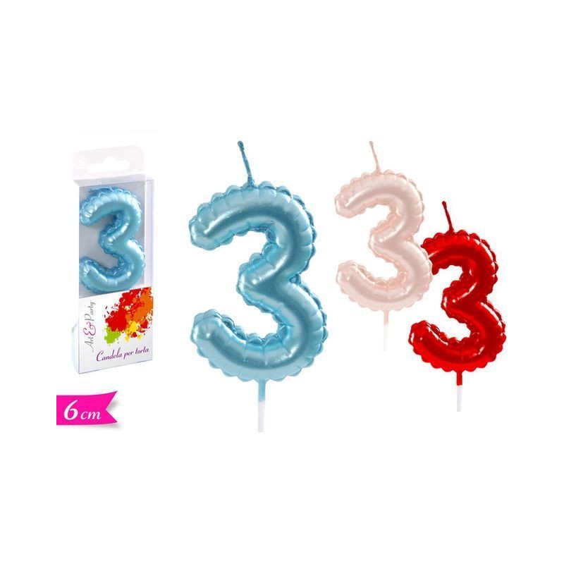 CANDELA N. 3 ASS. EAN 8055329327118 INGROSSO CANDELE COMPLEANNO