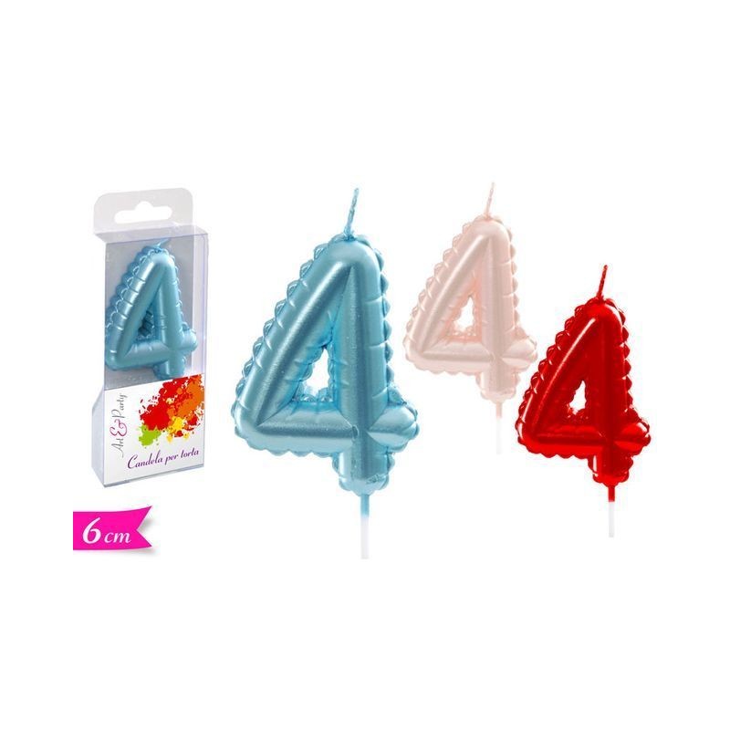 CANDELA N. 4 ASS. EAN 8055329327125 INGROSSO CANDELE COMPLEANNO