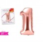 PALLONCINO NUMERO 1 40CM ROSA EAN 8055329254728 INGROSSO PALLONCINI COMPLEANNO